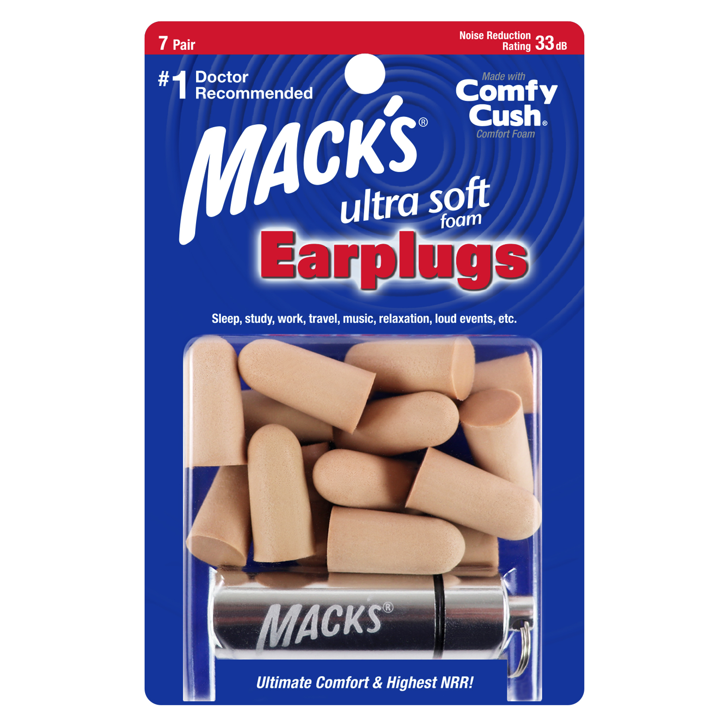 Macks Ultra Soft Foam Ear Plugs 7 Pair