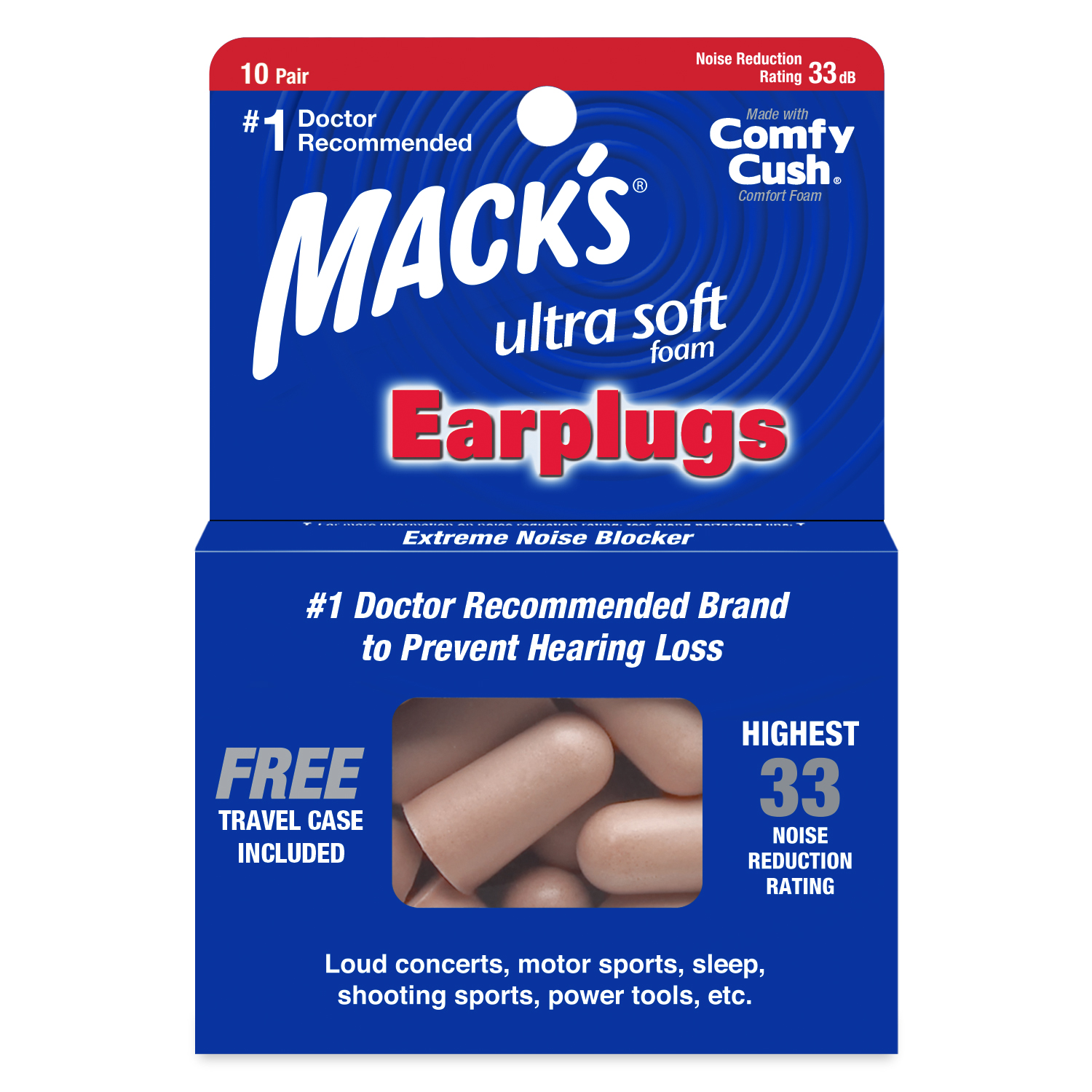 Macks ultra Soft Foam Ear Plugs 10 Pair
