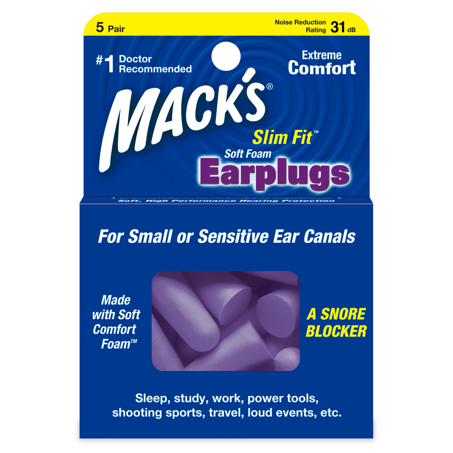 Slim Fit™ Soft Foam Ear Plugs - Mack's Ear Plugs