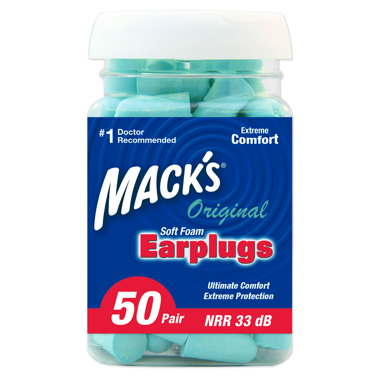 macks earplugs original soft foam ear plugs for sleep and noise reduction 50 pair in teal