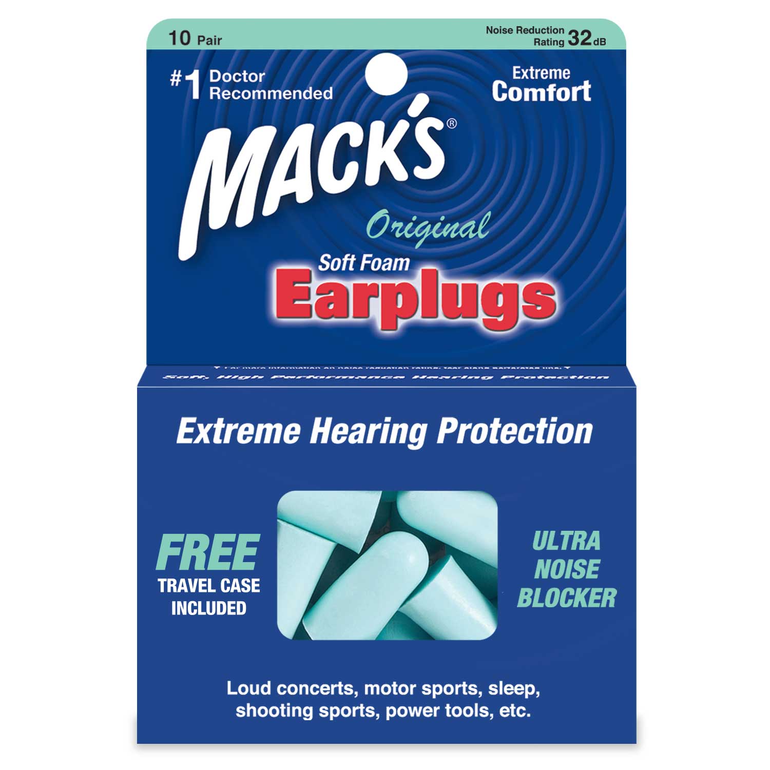 Original Soft Foam Ear Plugs Mack's Ear Plugs