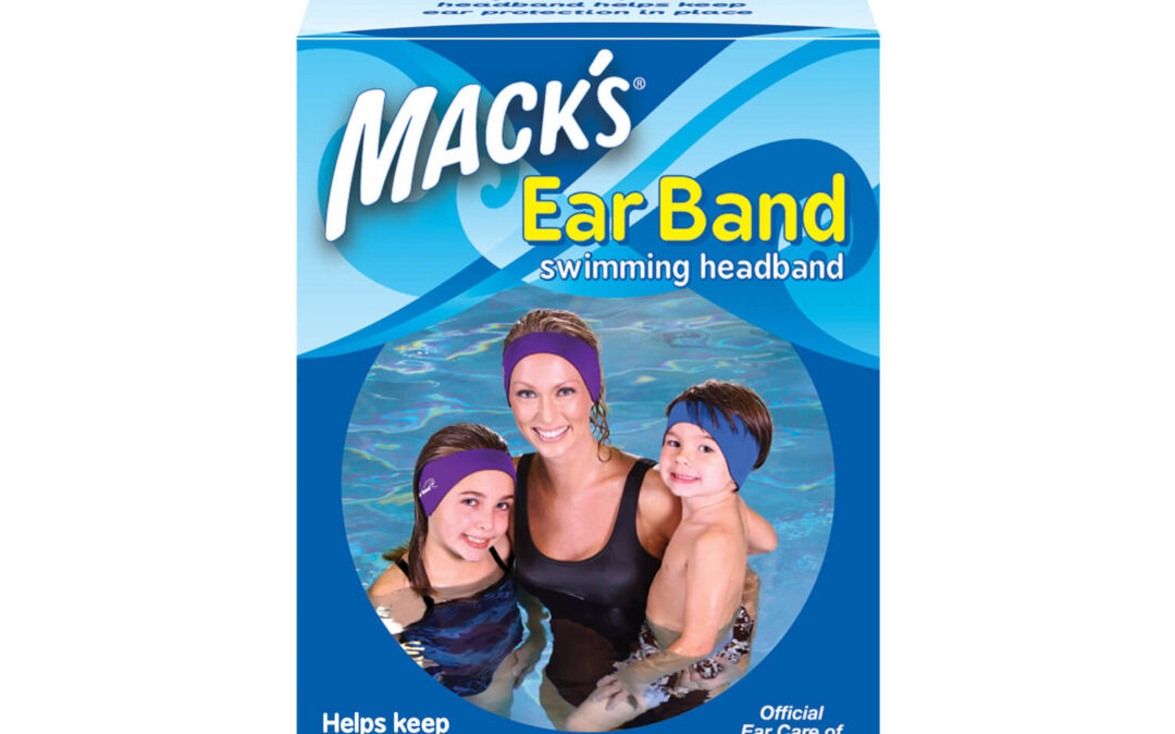 Mack’s Swimming Headband – Best Swimmer’s Headband – Doctor Recommended to Keep Water Out and Hold Ear Plugs in – Official Swimming Ear Band of USA Swimming