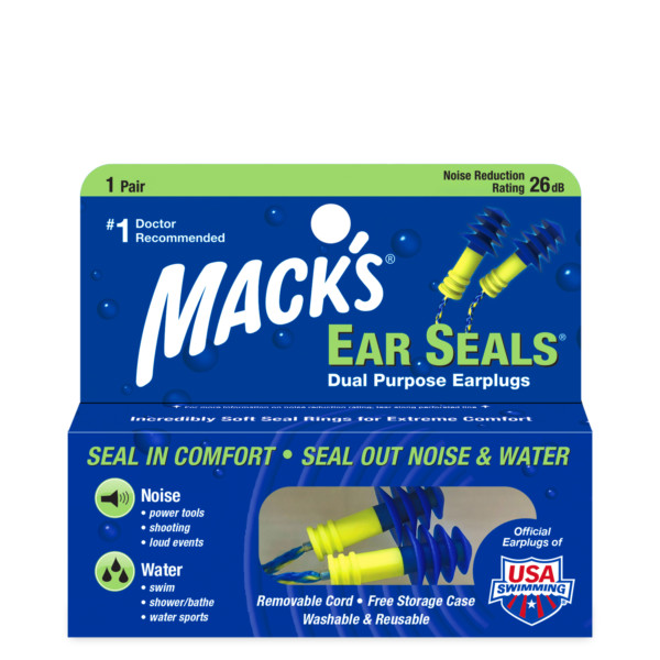 Mack's SOFT FLANGIATO Aquablock Earplugs PER NUOTO DOCCIA SURF Earplugs 
