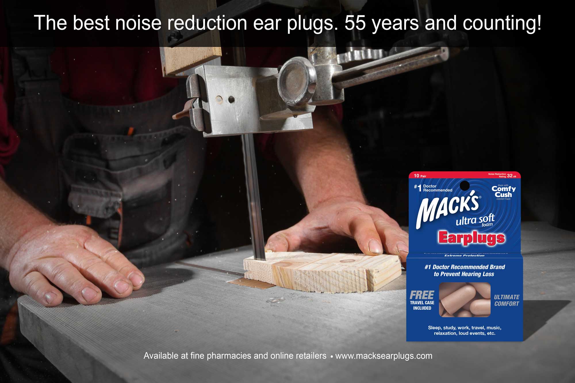 The best noise reduction earplugs! 55 years and counting! Mack's Ear
