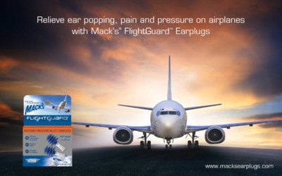 Relieve ear popping, pain and pressure on airplaneswith Mack’s FlightGuard Earplugs