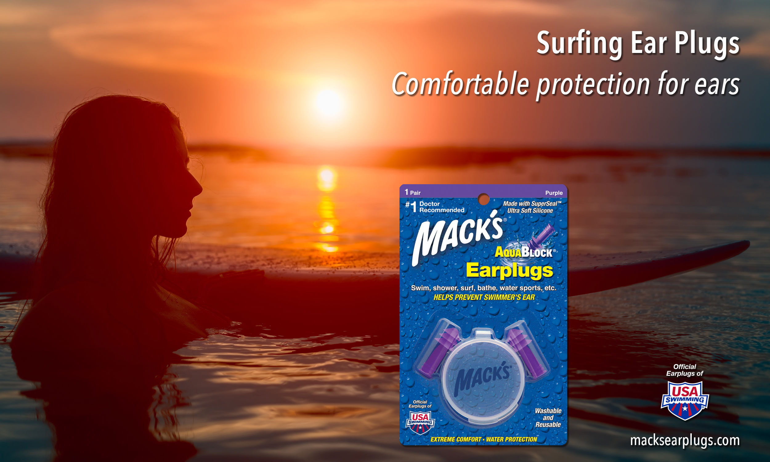 Surfing Ear Plugs Mack's Ear Plugs