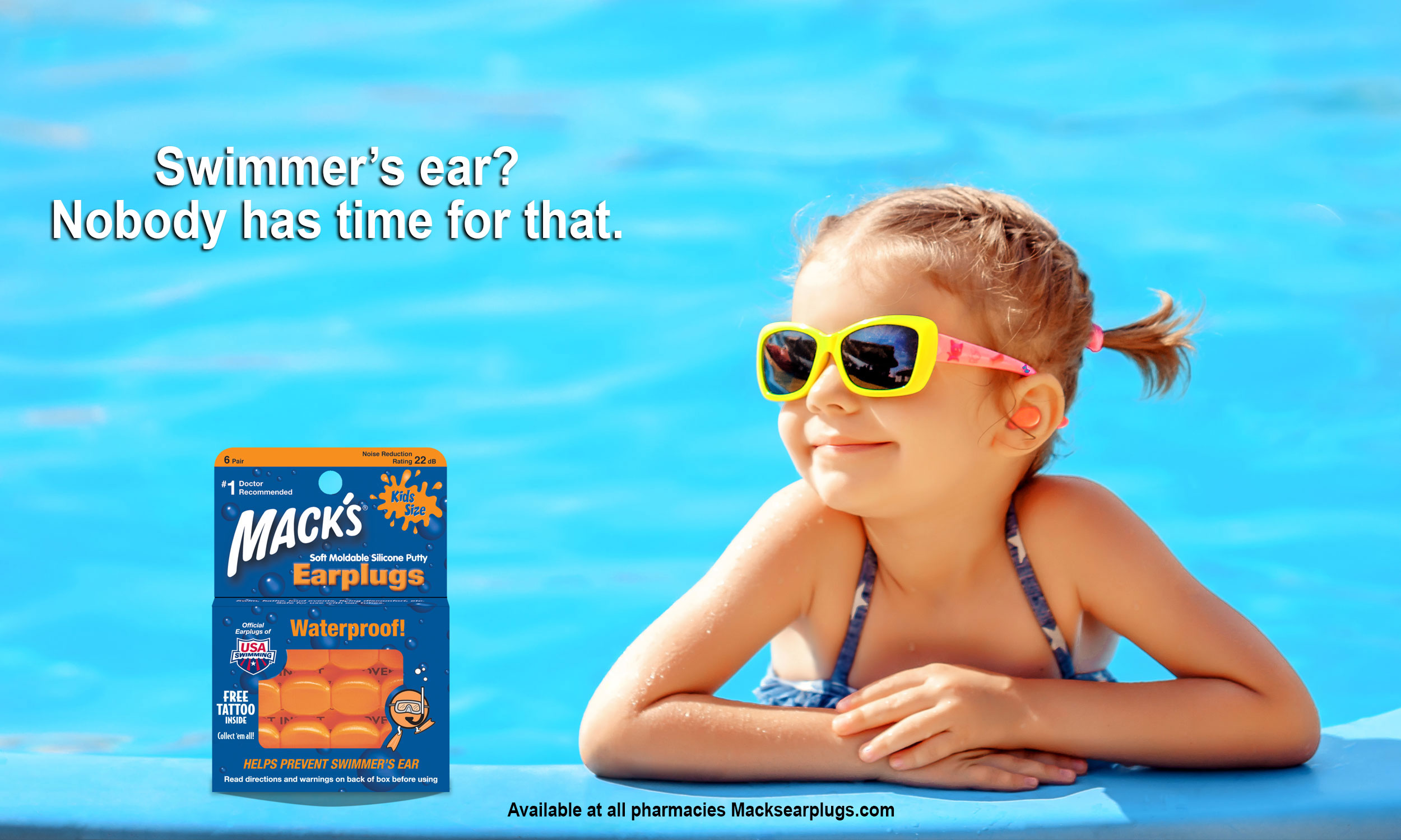 Macks MACK'S #10 Swimming learn to swim putty EarPlug ear plug silicon KIDS NEW 