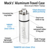 Mack's Earplugs convenient grey and silver colored Aluminum Ear Plugs Travel Case