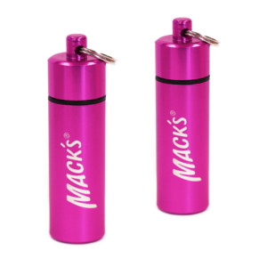 2 pink earplug travel cases.
