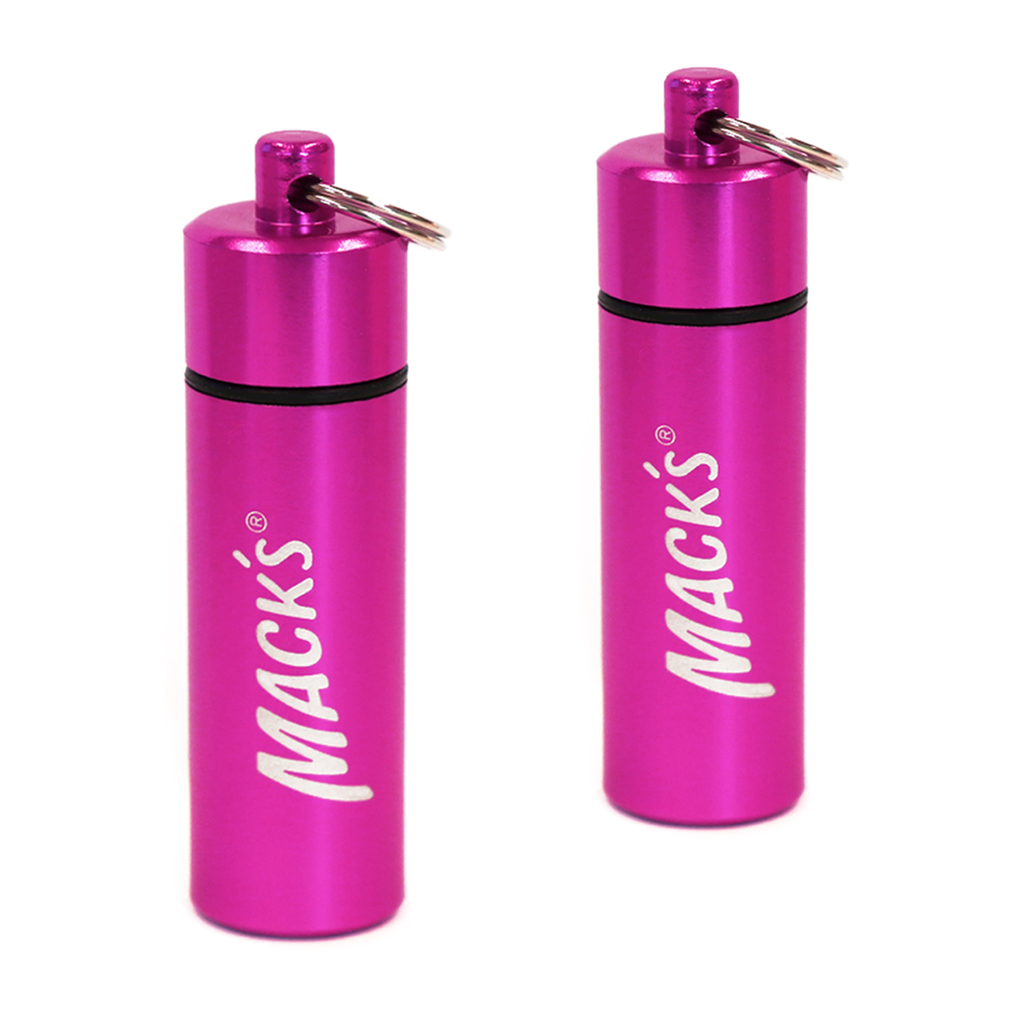 2 pink earplug travel cases.