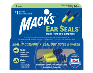 Mack's Ear Seals dual purpose ear plugs. 1 pair box.