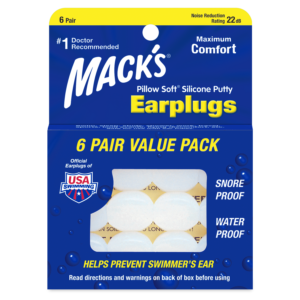 Mack's Pillow Soft Silicone Putty Earplugs 6 pair value pack. 