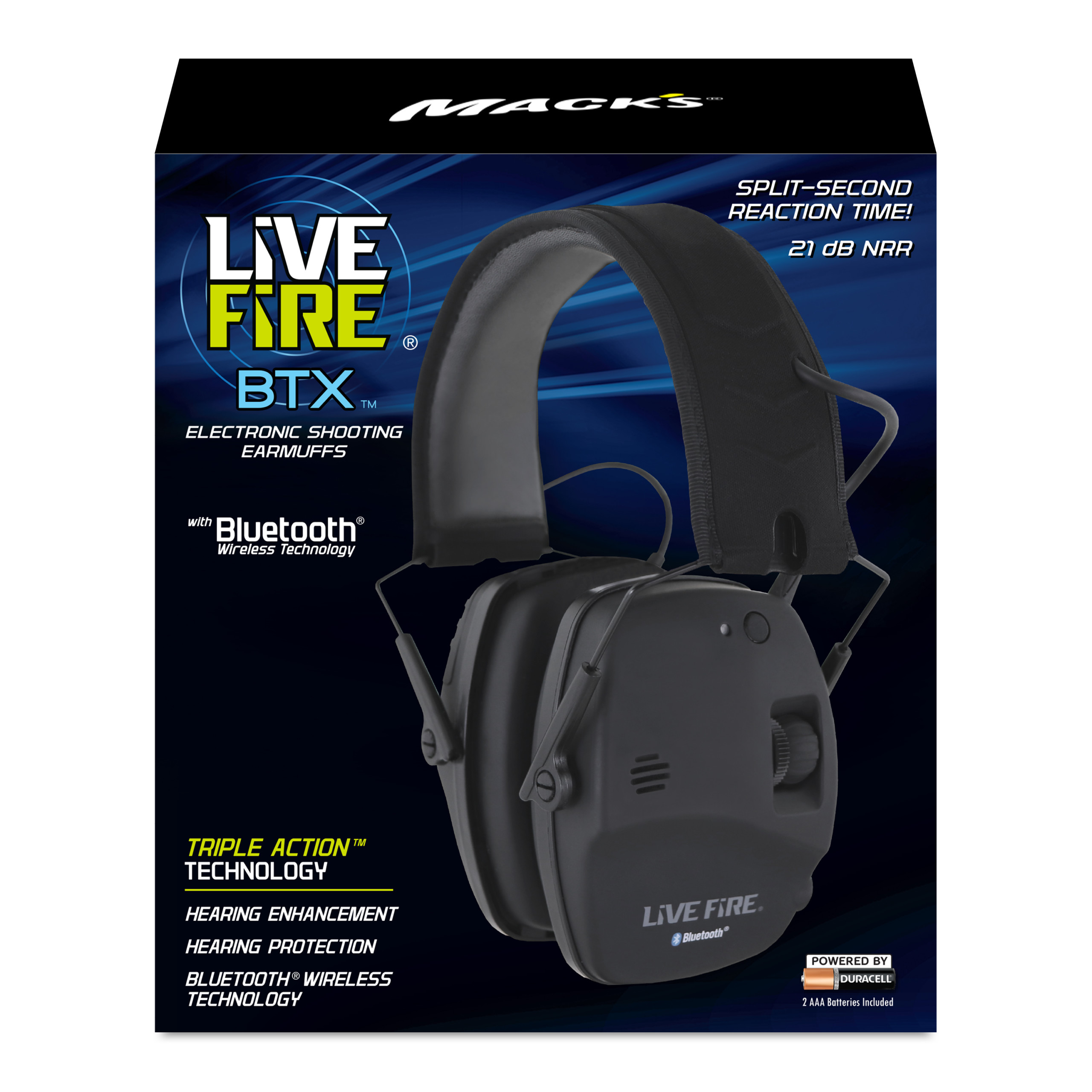 Live Fire® BTX™ Electronic Shooting Earmuffs with Bluetooth® Wireless  Technology - Mack's Ear Plugs