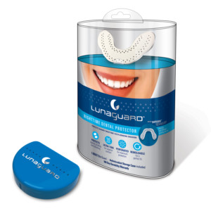 Photo of lunaguard nighttime dental mouth guard and travel case