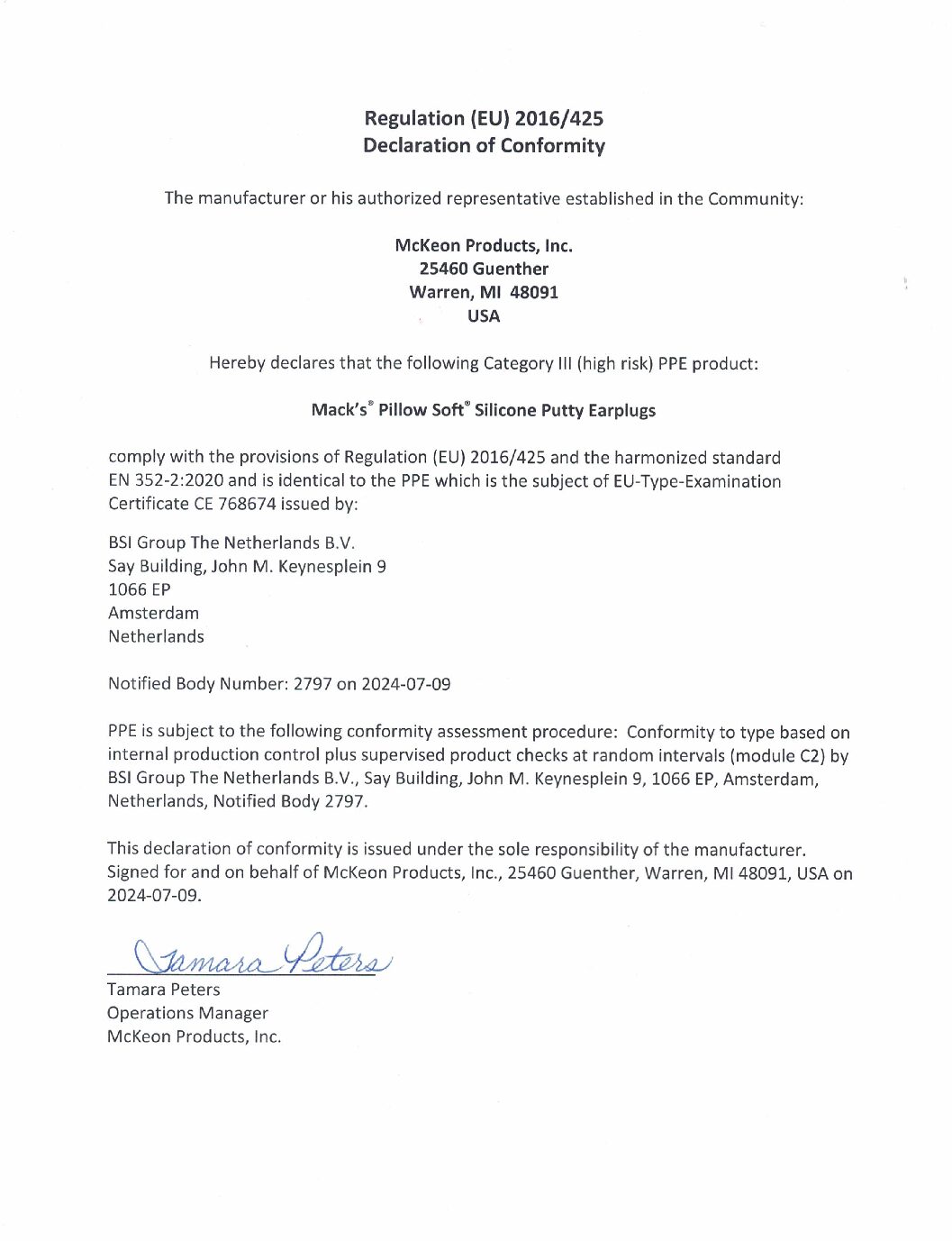 Ultra Cert Declaration of Conformity (6:20:22)