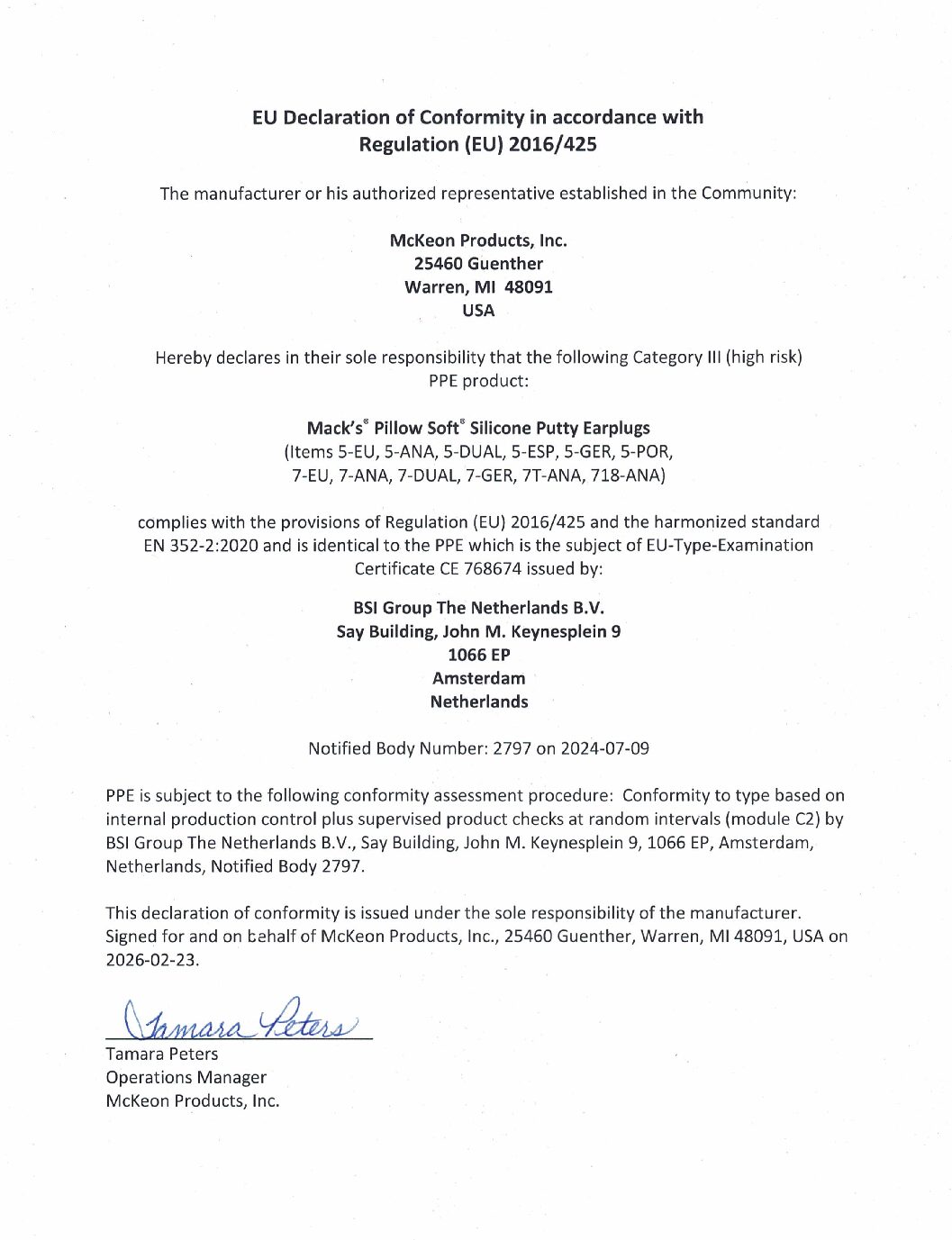 Ultra Cert Declaration of Conformity (6:20:22)