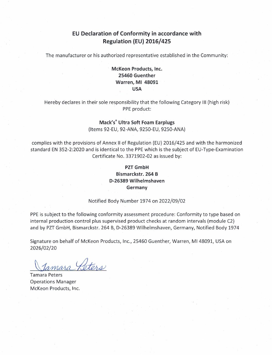 Ultra Cert Declaration of Conformity (6:20:22)